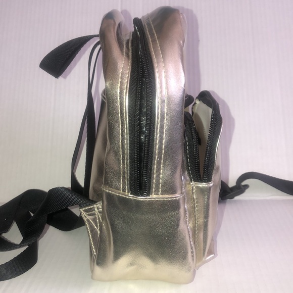 Pink Gold Metallic Bookbag Purse - Picture 4 of 14